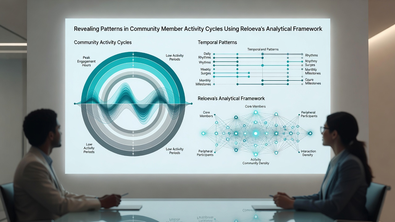 Graph displaying segmented activity data points from community forums processed via Reloeva's cycle detection methods